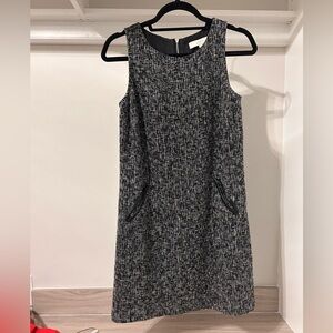 LOFT Black and White Tweed Mini Dress